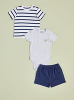 Conjunto 3 Piezas de Body, Polera y Short Niño