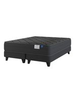 Cama Europea 2 Plazas Black Base Dividida Base + Colchón