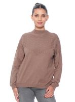 Sweater Manga Larga Cuello Alto con Corte Textura