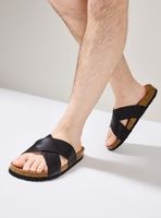 Sandalia Casual  Cuero Cruzada Hombre