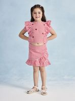 Falda Estilo Vichy Seersucker Vuelos