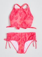 Bikini Cuello Halter Estampado con Espalda Cruzada