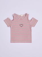 Polera Cut Out Hombros Rayada con Lurex