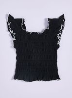 Polera Diseño Panal con Piping en Contraste