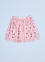 Falda Tul con Brillos Estampado Minnie Corazones