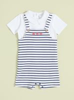 Conjunto Jardinera Estilo Marinero y Polera Niño