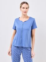 Pijama Polera Lisa Pantalón Estampado en Caja