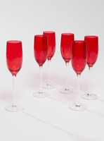 Set de 6 Copas Rojas Flauta 215 ml