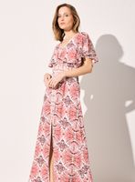 Vestido Estampado con Tajo Delantero