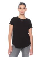 Polera Sólida Manga Corta con Cuello Redondo