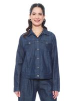 Chaqueta Manga Larga Lyocell con Bolsillo en Delantero Color