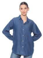 Blusa Manga Larga Tencel Abotonada en el Delantero