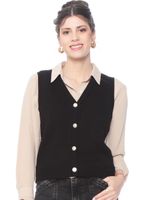 Chaleco sin Manga Abotonado en Delantero