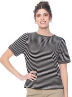 Polera Manga Corta Listada Escote Redondo