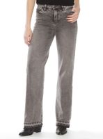 Jeans Recto Tiro Alto Botón Basta Despegada