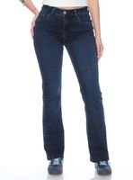 Jeans Recto Tiro Alto Tapetas Falsas Pretina 1 Botón