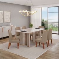 Juego de Comedor Luma 6 Sillas Off White-Ondina Neve