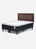Cama Europea Style 6 2 Plazas Base Dividida + Respaldo Rachel