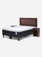 Cama Europea Style 6 2 Plazas Base Dividida + Set Muebles Rachel