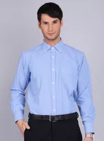 Camisa Formal Print  a Rayas  Color Azul Ml