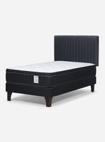 Cama Europea 1.5 Plazas New Style 6 Plus + Respaldo Lucio Grafito