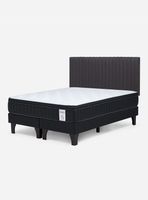 Cama Europea 2 Plazas New Style 6 Plus + Respaldo Lucio Grafito