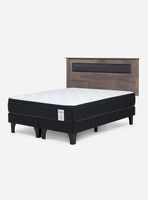 Cama Europea 2 Plazas New Style 6 Plus + Respaldo Ferrara Gris