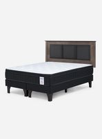 Cama Europea 2 Plazas New Style 6 Plus + Respaldo Rachel Gris