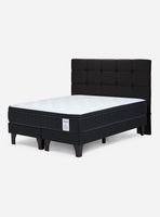 Cama Europea 2 Plazas New Style 6 Plus + Respaldo Issey Grafito