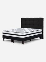 Cama Europea 2 Plazas Driven + Respaldo Issey Grafito