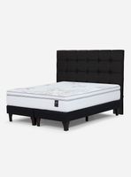 Cama Europea King Art 4 + Respaldo Issey Grafito