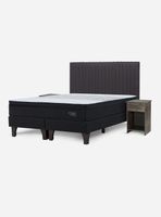 Cama Europea 2 Plazas Tempo Base dividida + Set Lucio Grafito