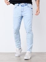 Jeans Skinny Gravillado con Roturas