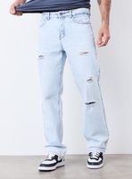 Jeans Relaxed Claro con Roturas