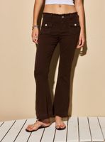 Jeans Flare Low Rise Pretina Desflecada