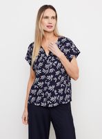 Blusa Estampada Manga Kimono con Correas
