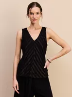 Blusa Full Estampada con Detalle Metalizado