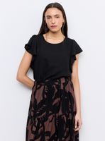 Blusa Escote Redondo Mangas con Volantes