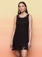 Vestido de Crochet con Escote Redondo