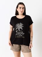 Polera Holgada con Estampado Boho