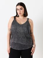 Polera Metalizada Pabilos Anchos y Capas