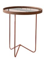 Mesa Lateral Redonda Espejo Bronce