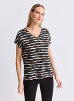 Polera Escote en V Estampada