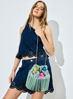 Cartera Diseño Mostacillas Multicolor con Cadena