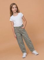 Pantalón Baggy Estilo Mom Mini Bordado