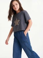 Polera Boxy Estampado Frontal