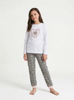 Pijama Estampado Animal Print y Corazones