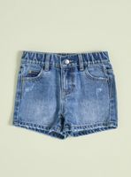Short Denim Bolsillo Bordado Flor