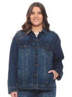 Chaqueta Denim Manga Larga con Cuello Camisero