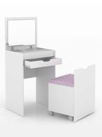 Tocador Multiuso con Espejo + Pouf